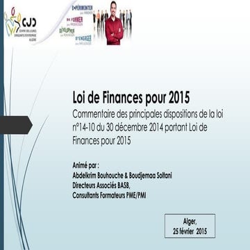 La Loi de Finances 2015: ce qui va changer pour les PME