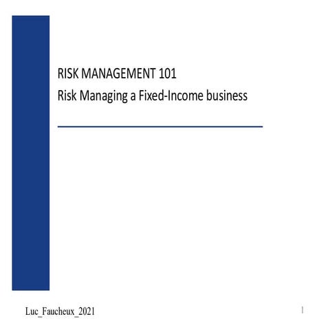 Risk Management for Fixed-Income portfolio | PDF