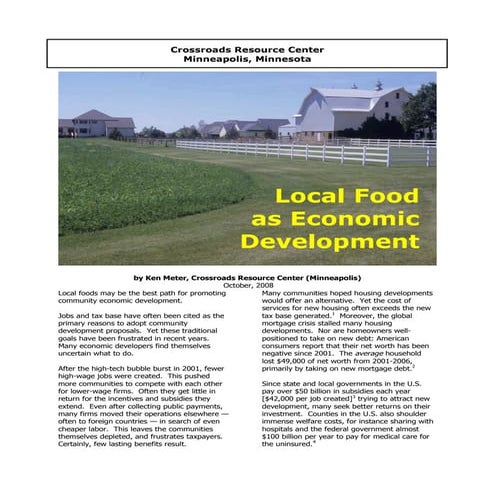 Local foods and economic development