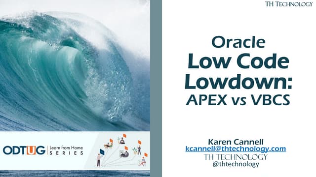 Oracle Low Code Lowdown: APEX vs VBCS