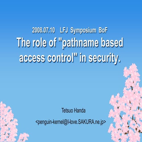 The role of "pathname based access control" in security"