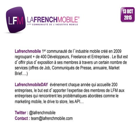 Meetup lafrenchmobile : Réalité Augmentée et Virtuelle - Disrupting Mobile By...