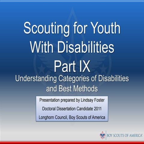 Part 2 Scouting For Youth With Disabilities