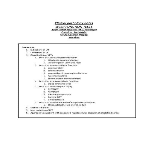 Liver function tests