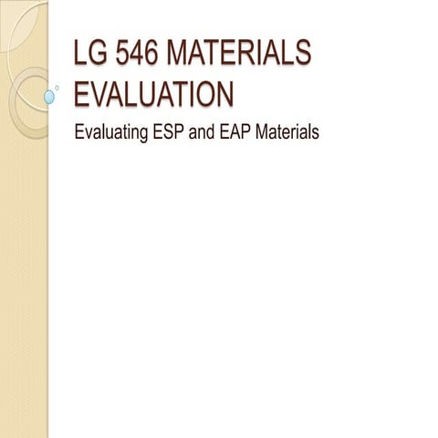 Lg 546 week 4 esp & eap