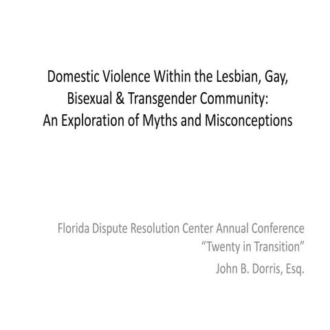 Domestic Violence within the LGBT Community