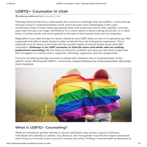 Lgbtq+ counselor in utah