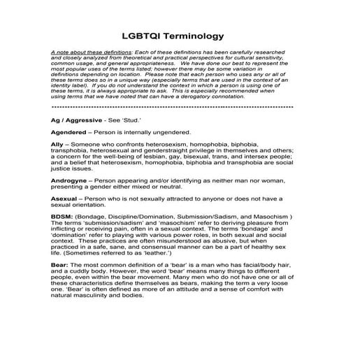 LGBT Terminology