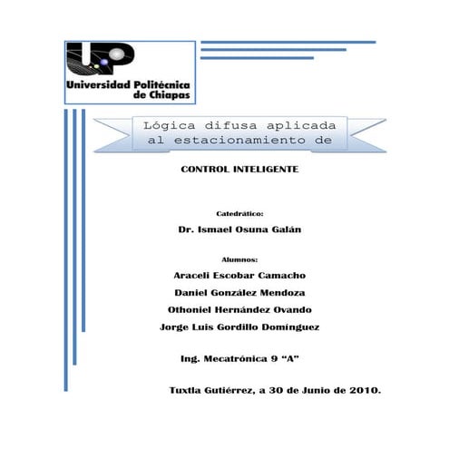 Lógica Difusa Aplicada al Estacionamiento de un Carro