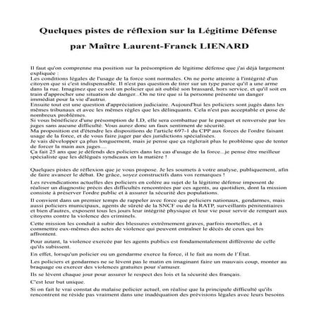 Légitime défense liénard