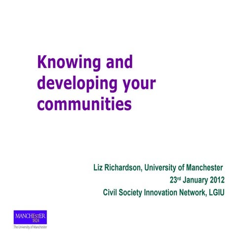 Liz Richardson - Civil Society Innovation Network 23 Jan 2012