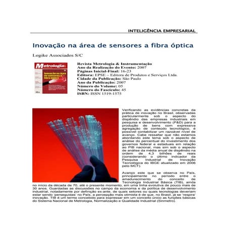 Inovação na área de sensores a fibra óptica