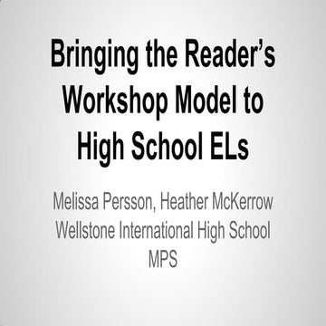 Wellstone literacy program presentation