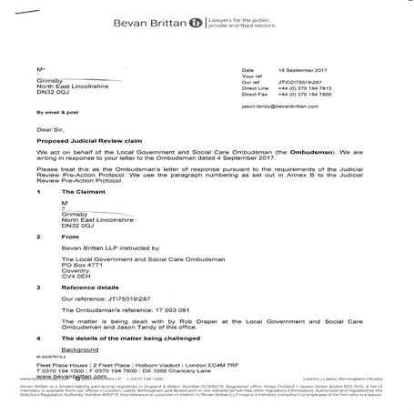 Lgo response to judicial review pre action | PDF