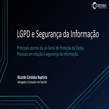 LGPD - LEI GERAL DE PROTEÇÃO DE DADOS - SGPD - SISTEMA DE GESTÃO DE ...