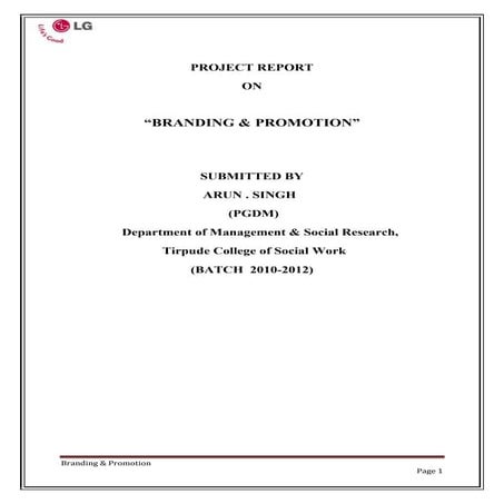 Lg project report..arun singh