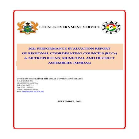 LGS 2021 Annual Performance Evaluation Report RCCs | PDF