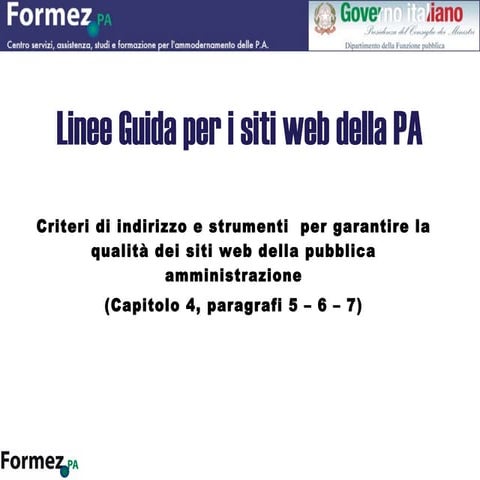 Linee guida web PA: qualità dei siti web della pubblica amministrazione