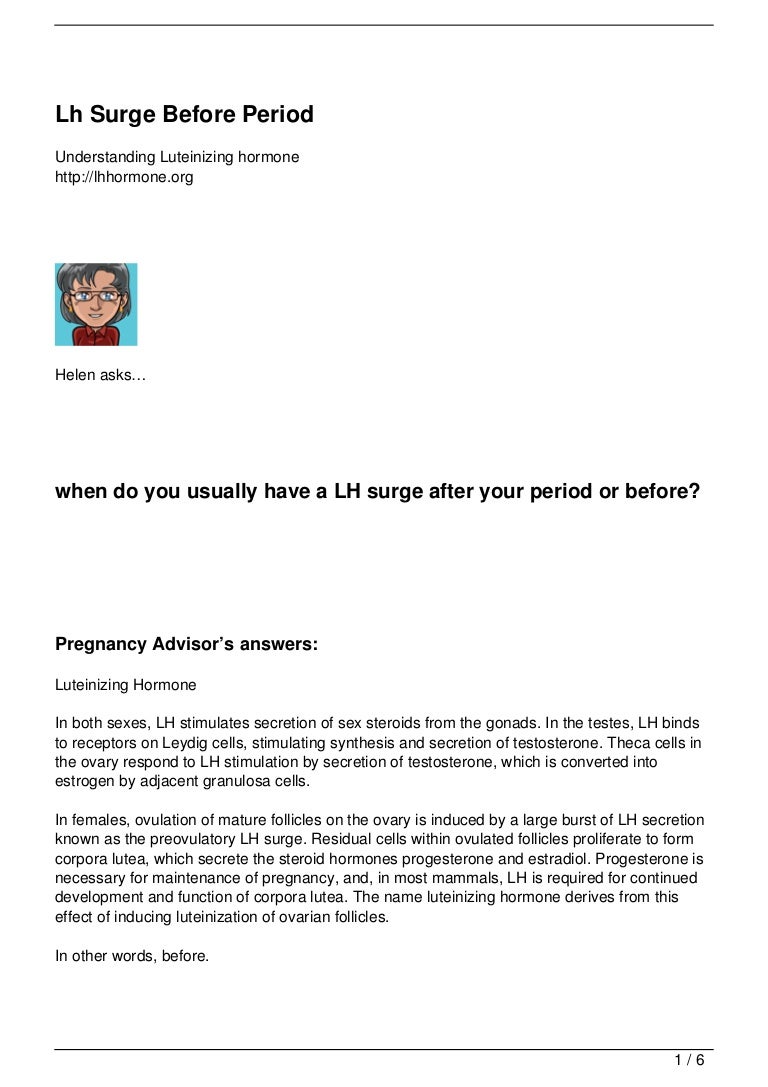 Lh Surge Before Period