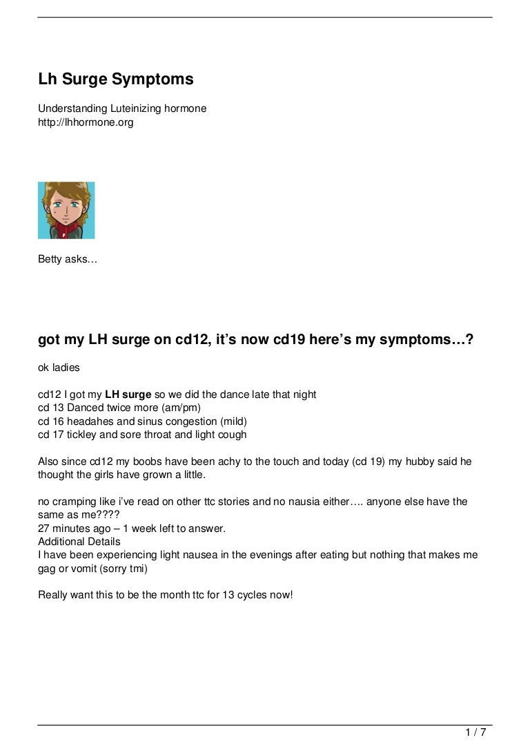 Lh Surge Symptoms