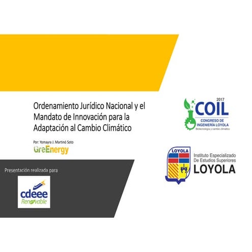 Ordenamiento Jurídico Nacional, Innovación y Adaptación al Cambio Climático 