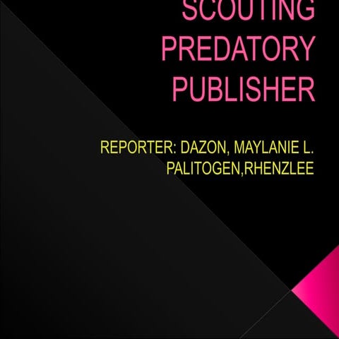 SCOUTING PREDATORY PUBLISHER