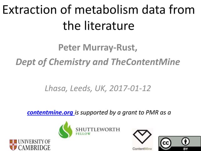 Asking the scientific literature to tell us about metabolism