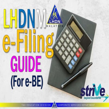 Lhdn e-filing guide for e-Be | PDF