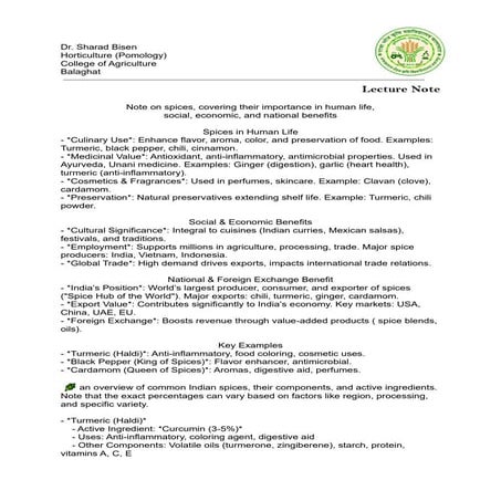 LH_Lecture Note on Spices , AI And Importance in Human Life.pdf