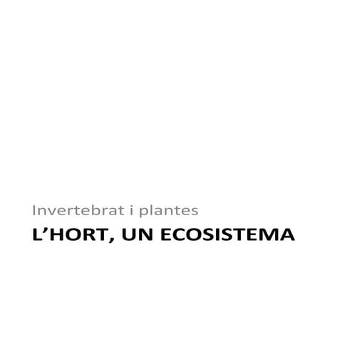 L'hort, un ecosistema