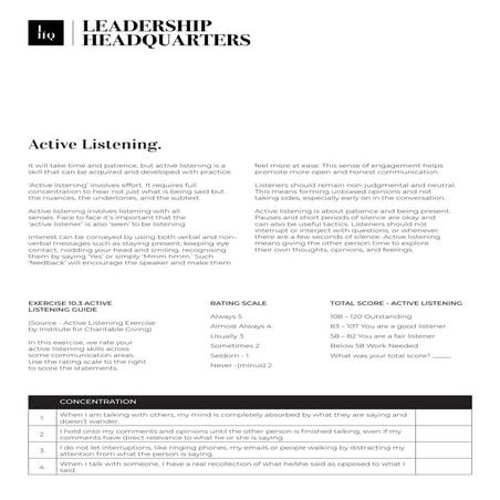 LeadershipHQ Active Listening Tool | PDF