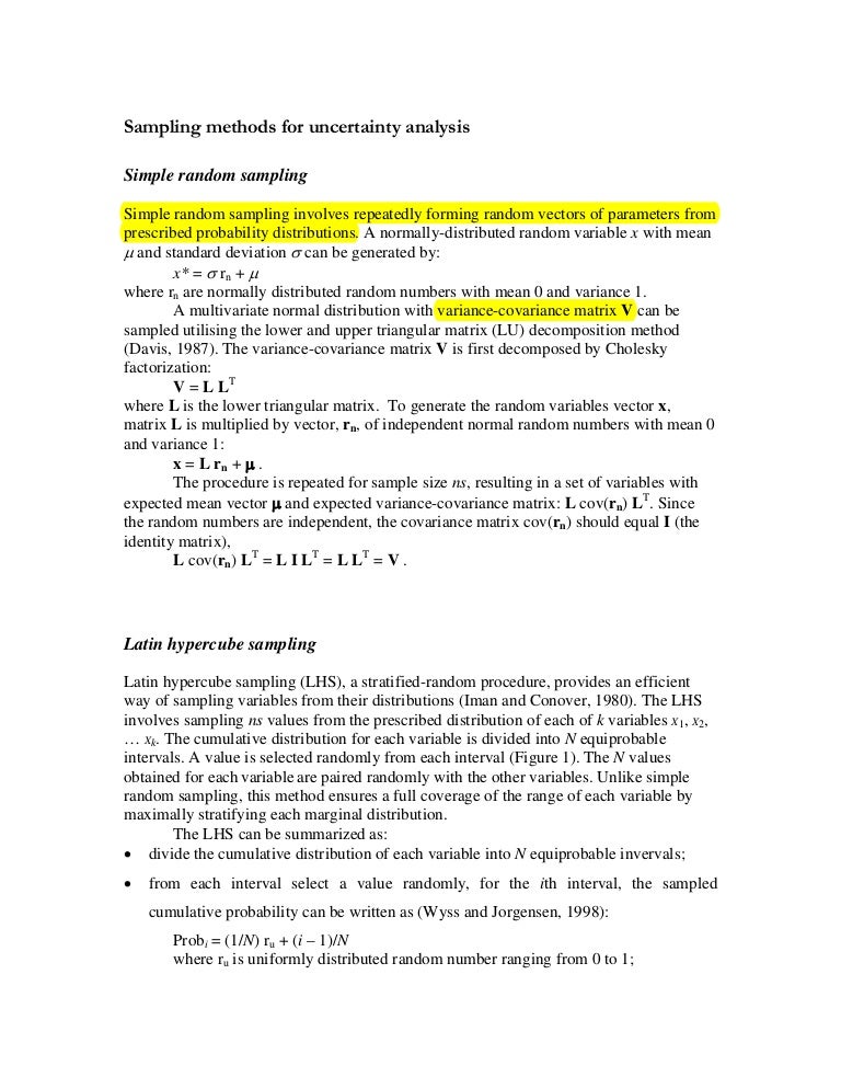 design of experiments latin hypercube sampling design of experiments latin hypercube sampling