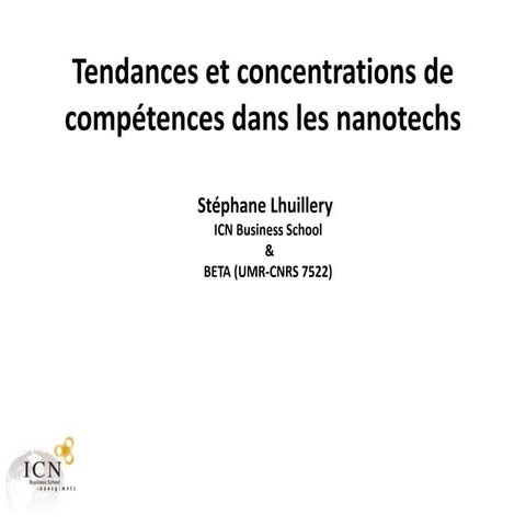 Tendances et concentrations de compétences dans les nanotechs en France