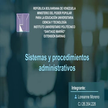 Sistemas y procedimientos administrativos 