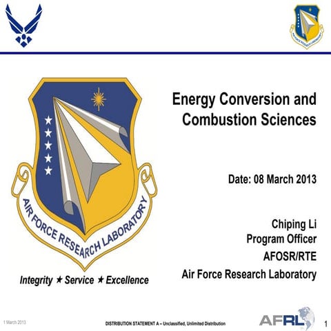 Li - Energy Conversion and Combustion Sciences - Spring Review 2013