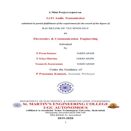 Li-Fi Audio Transmission Project Documentation/Report