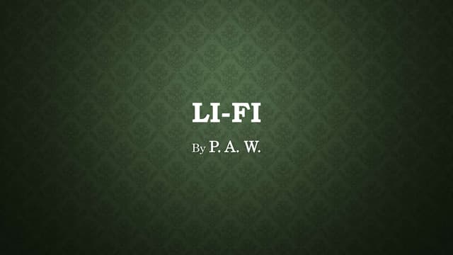 Presentation on Li-Fi