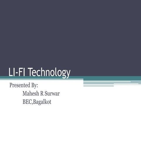 Seminar ppt on li fi technology | PPTX