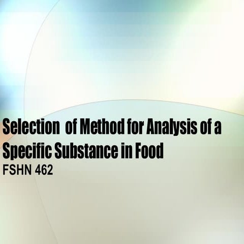 Food Analysis