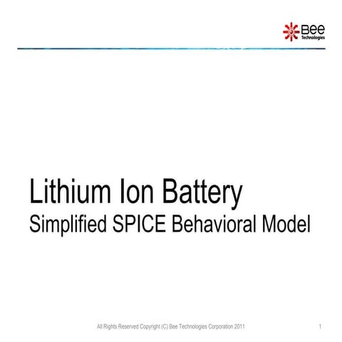 Simple model of Lithium Ion Battery (PSpice)