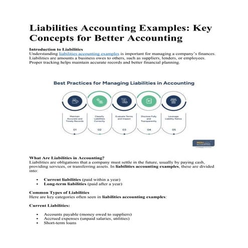 Liabilities Accounting Examples: Key Concepts for Better Accounting | DOCX
