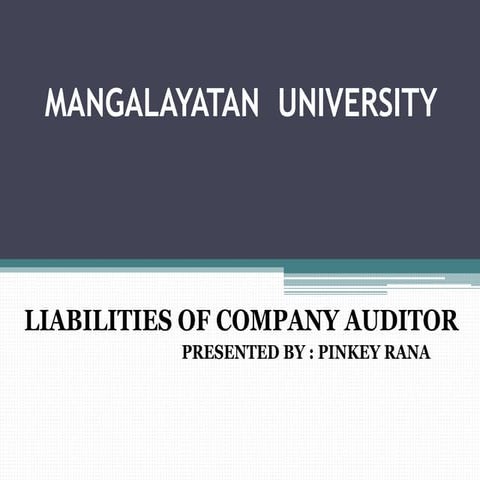 Liabilities of company auditor for auditing