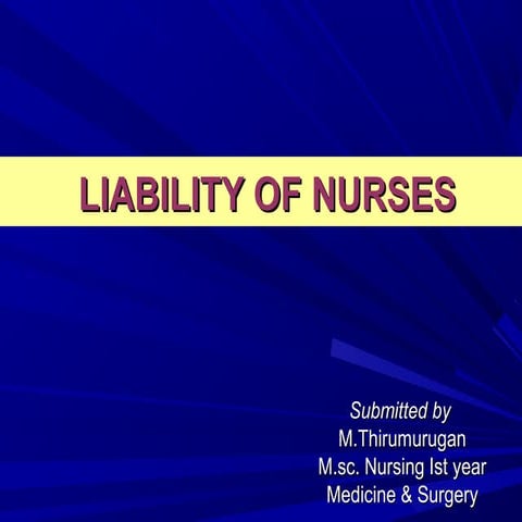 Liability of nurses  thirumurugan