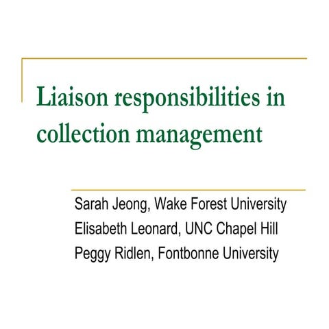 Library Liaison Responsibilities