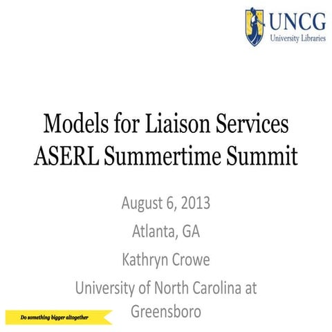 Models for Liaison Services
