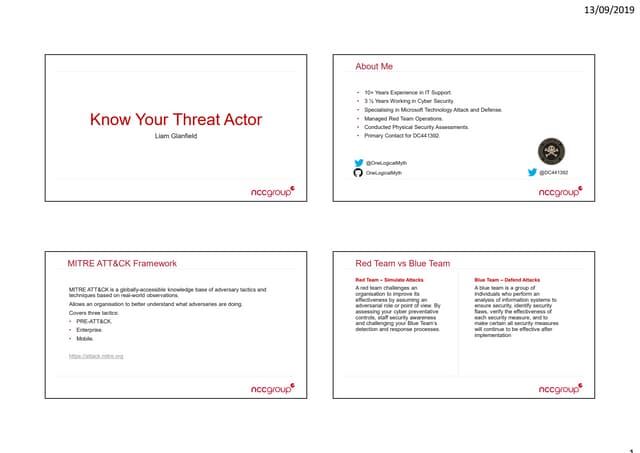Conf 2019 - Workshop: Liam Glanfield - know your threat actor