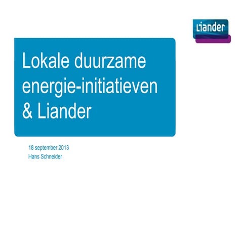 Hans Schneider, Consultant energy transition at liander at Liander