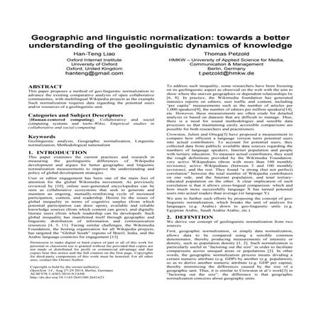 Liao and petzold opensym berlin wikipedia geolinguistic normalization