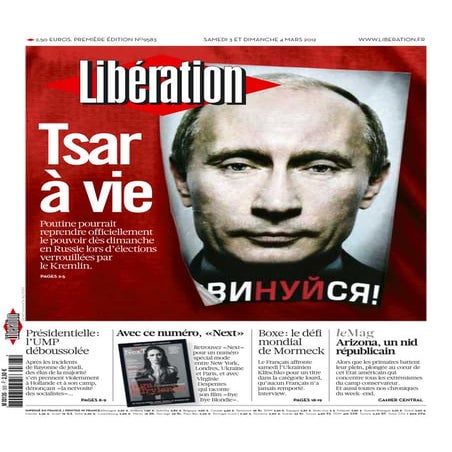 le journal liberation du 3-3-2012