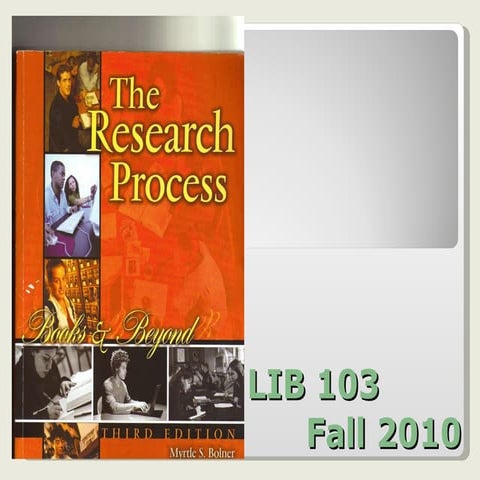 Lib 103 fall 2010 third ed textbook